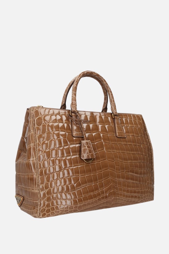 PRADA borsa a mano in pelle di coccodrillo lucido Qualità Garantita
