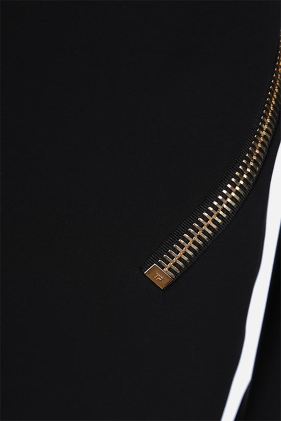 TOM FORD abito da sera in crepe con macro zip Consegna Veloce