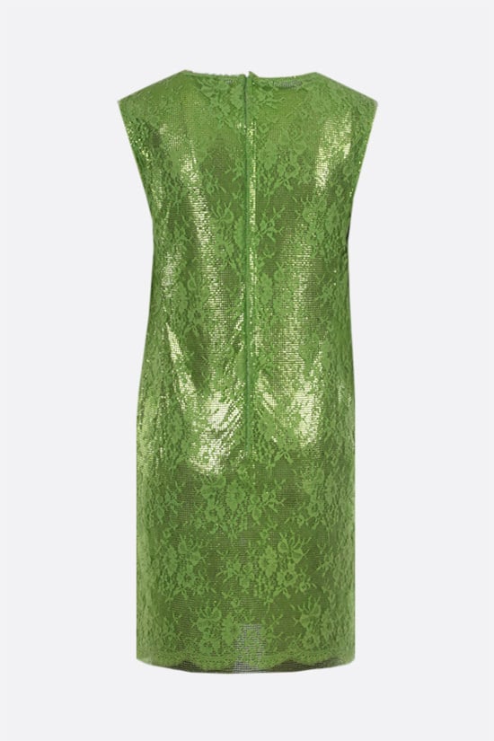 GIANNI VERSACE WOMAN abito a tubino in maglia metallica Oroton e pizzo Fino Al -60%