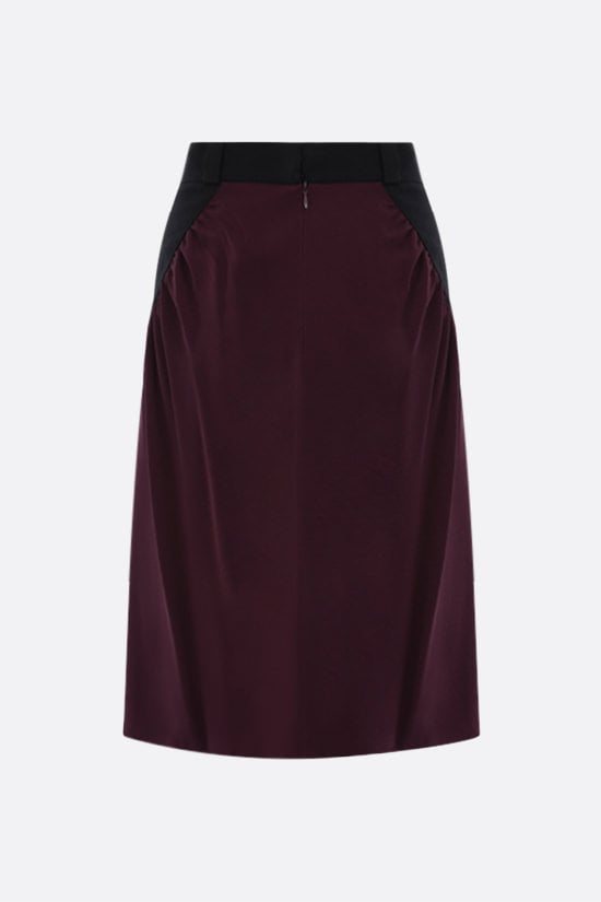 PRADA gonna midi in sablé con ricamo Sconto