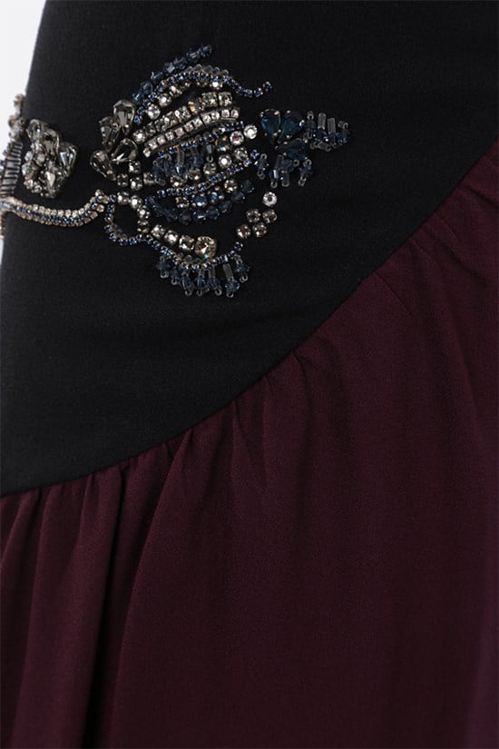 PRADA gonna midi in sablé con ricamo Sconto