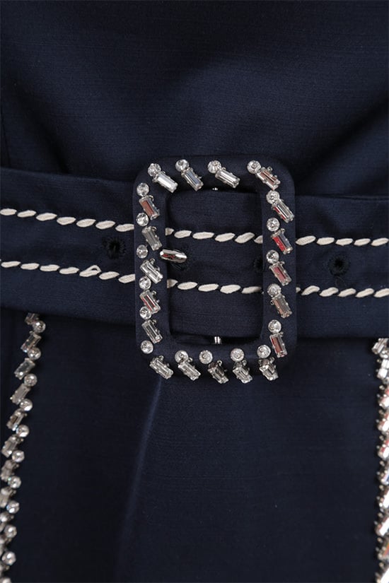 PRADA abito corto in radzmire e chiffon con cristalli Vendita Economica
