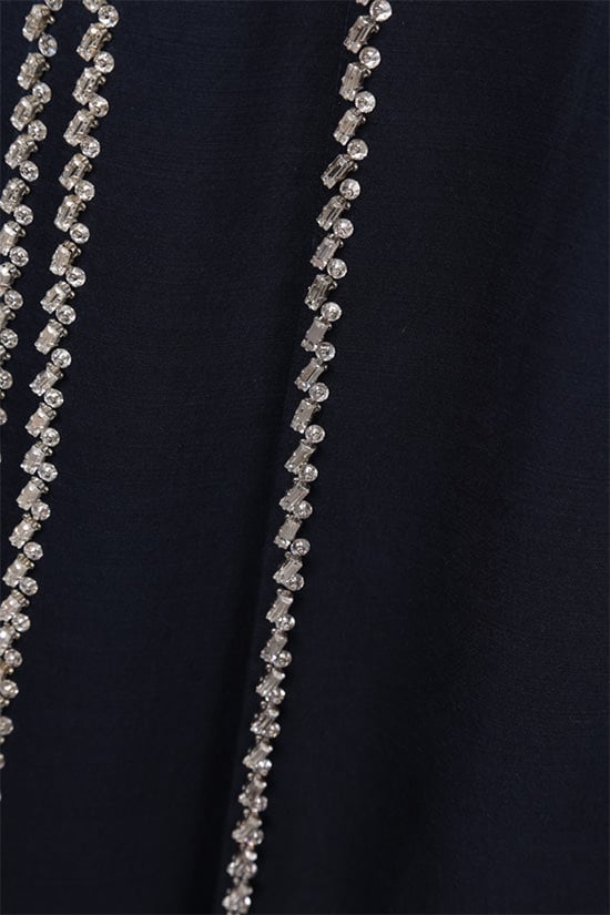 PRADA abito corto in radzmire e chiffon con cristalli Vendita Economica