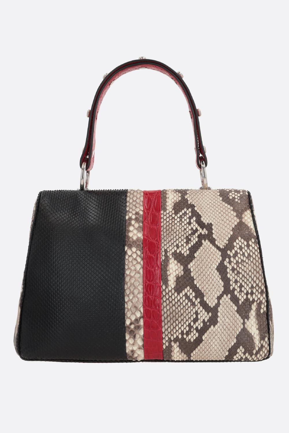 PRADA borsa a mano in pelle di pitone e coccodrillo Moda