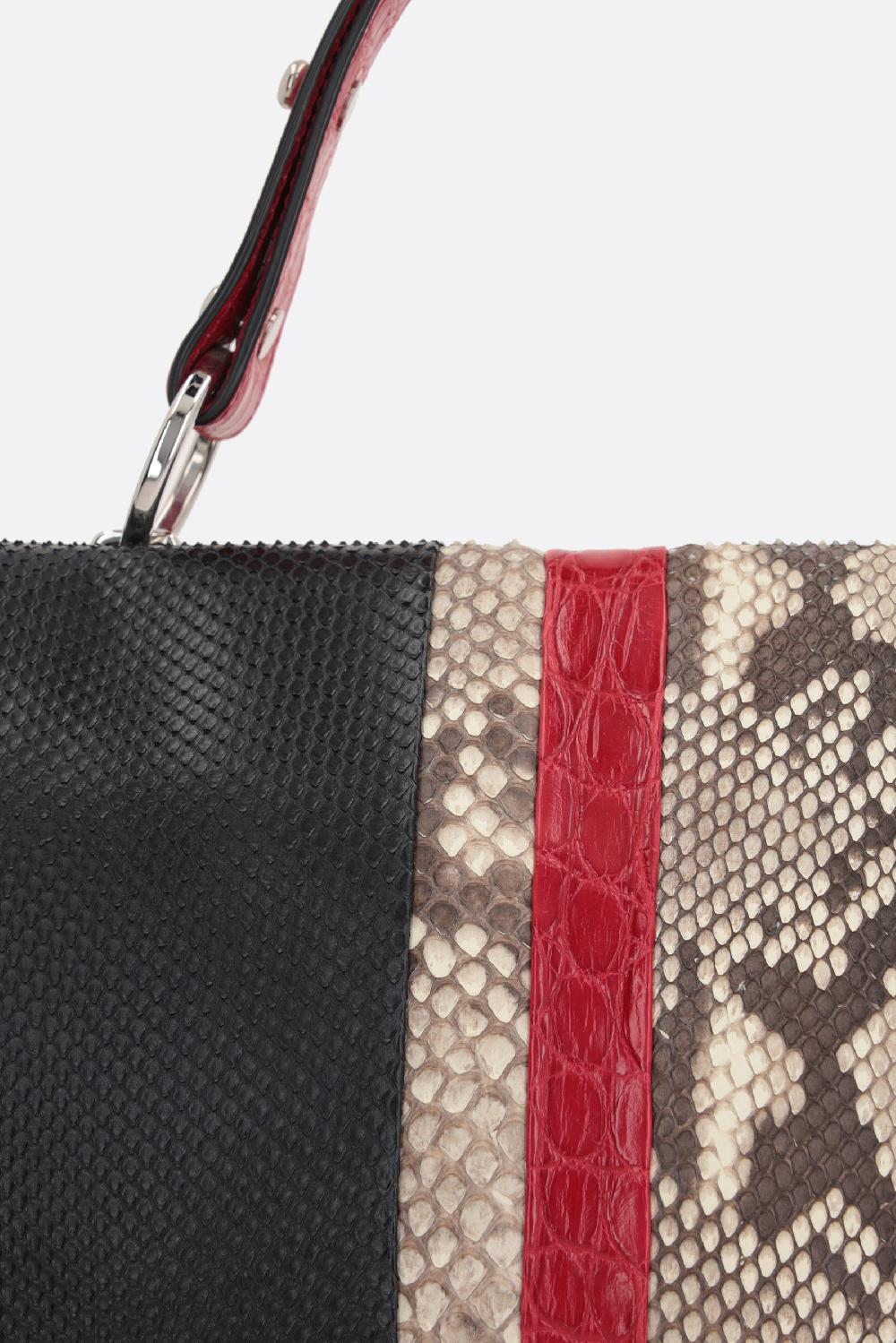 PRADA borsa a mano in pelle di pitone e coccodrillo Moda