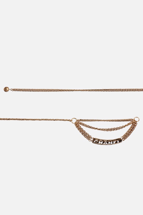 CHANEL VINTAGE WOMAN cintura a catena in metallo con logo 2025