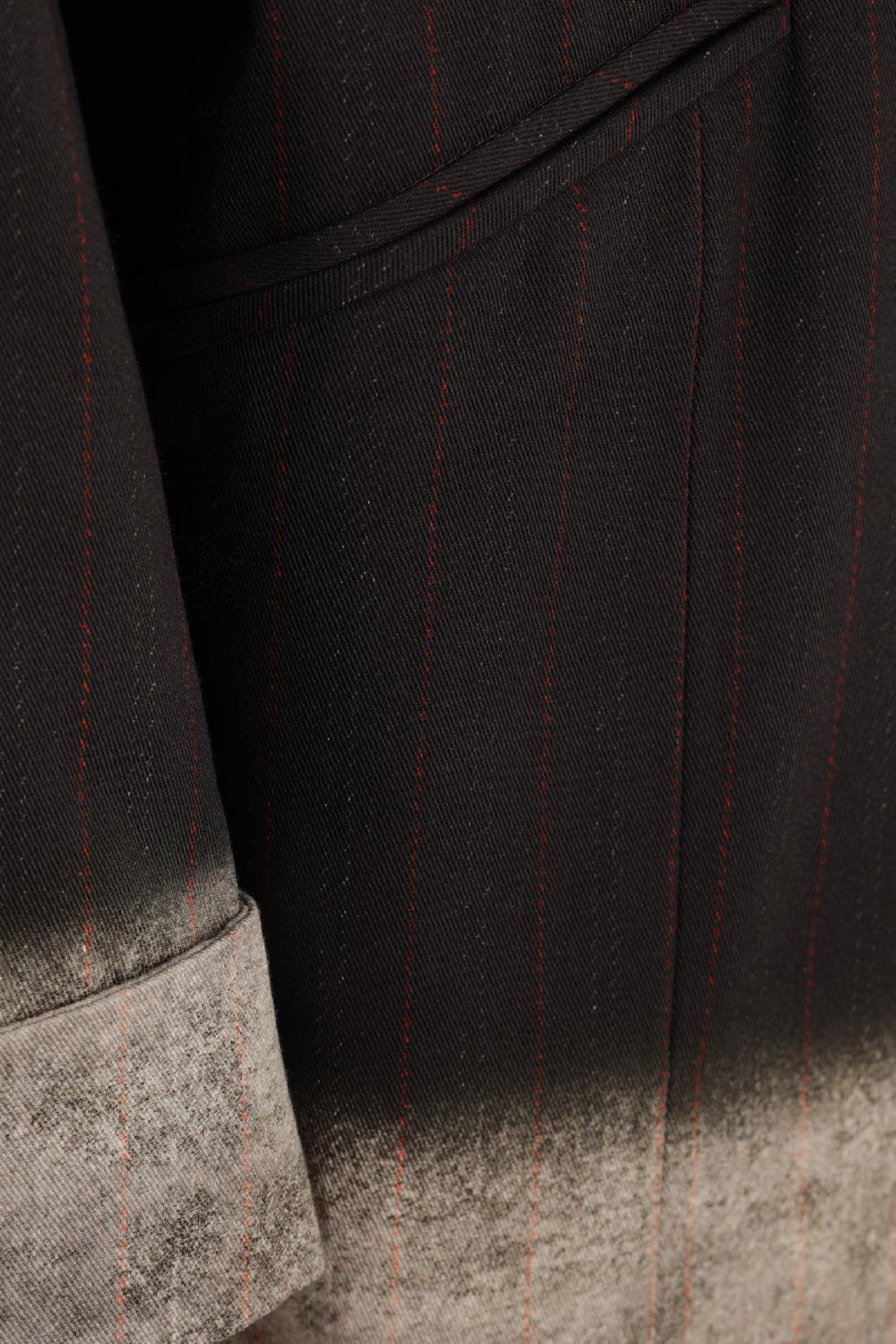 MAISON MARGIELA giacca monopetto in cotone gessato trompe l'oeil 2025