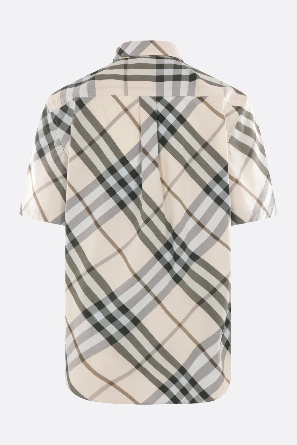 BURBERRY camicia a maniche corte in popeline Check Prezzo Ridotto