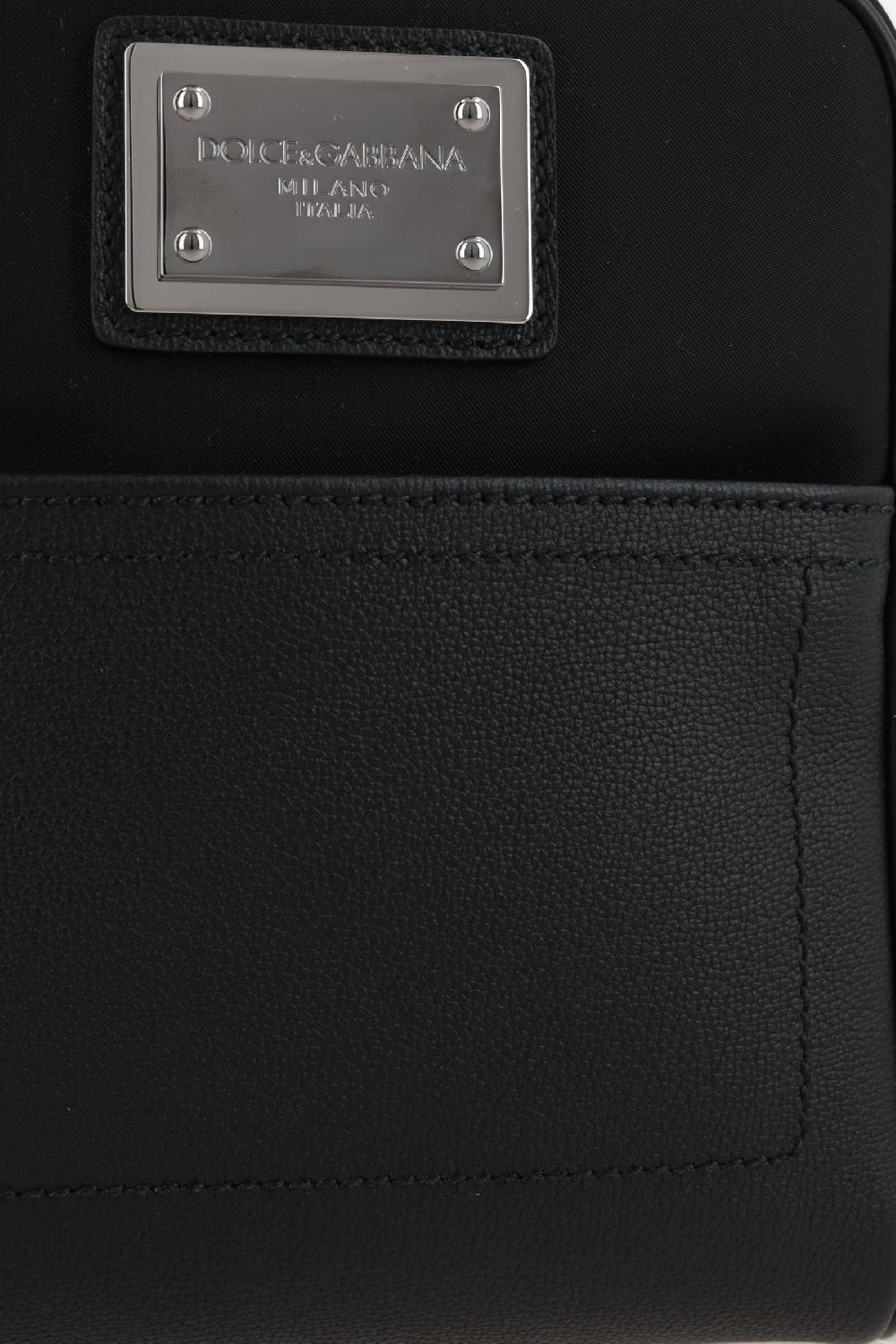 DOLCE & GABBANA borsa a tracolla in nylon e pelle martellata Vendite Flash