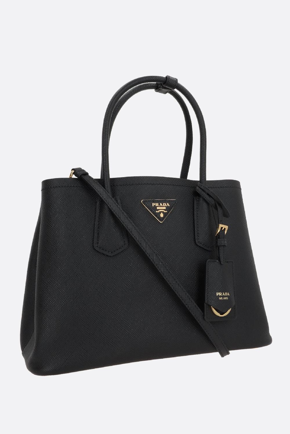 PRADA borsa a mano Prada Double small in pelle Saffiano Super sconto