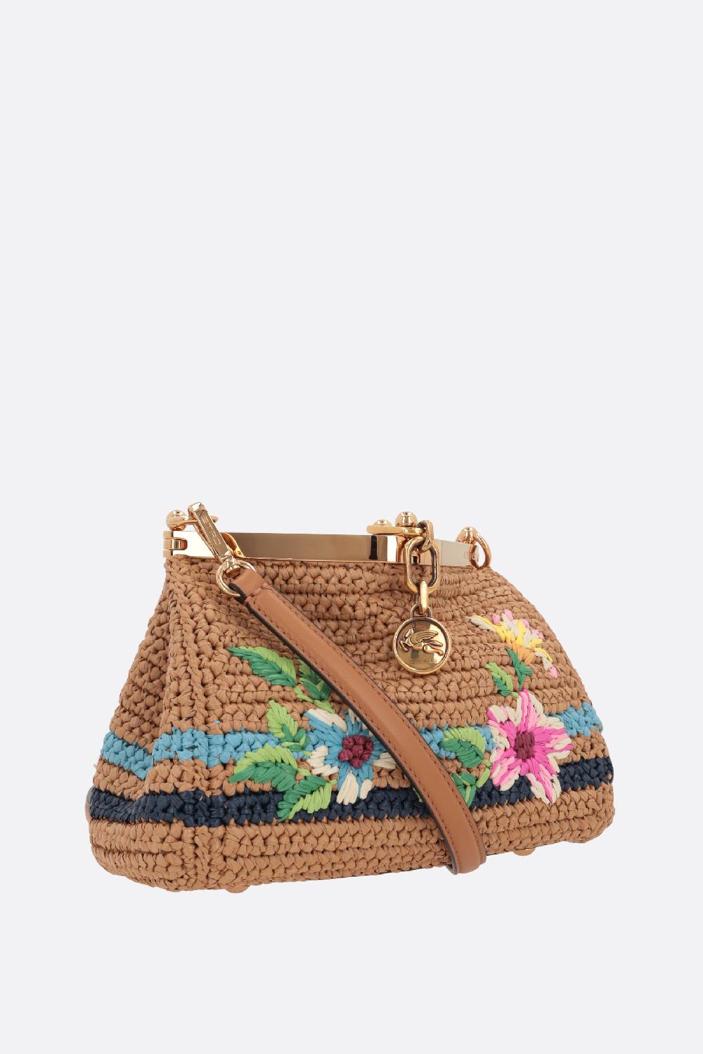 ETRO borsa a tracolla Vela mini in rafia sintetica Shopping Online