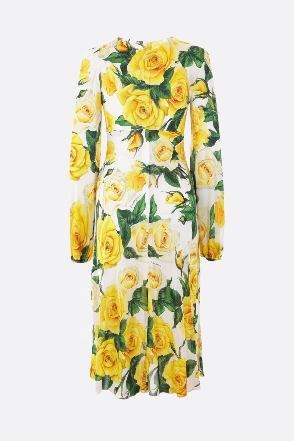 DOLCE & GABBANA abito in viscosa stampa Rose Gialle Promozione
