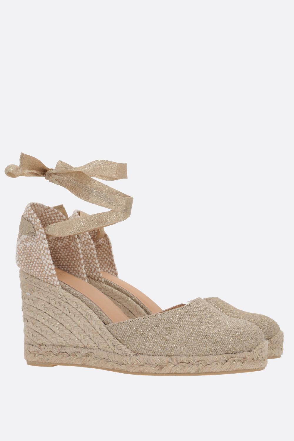 CASTANER espadrilla con zeppa Carina in canvas e lurex Comprare a buon mercato