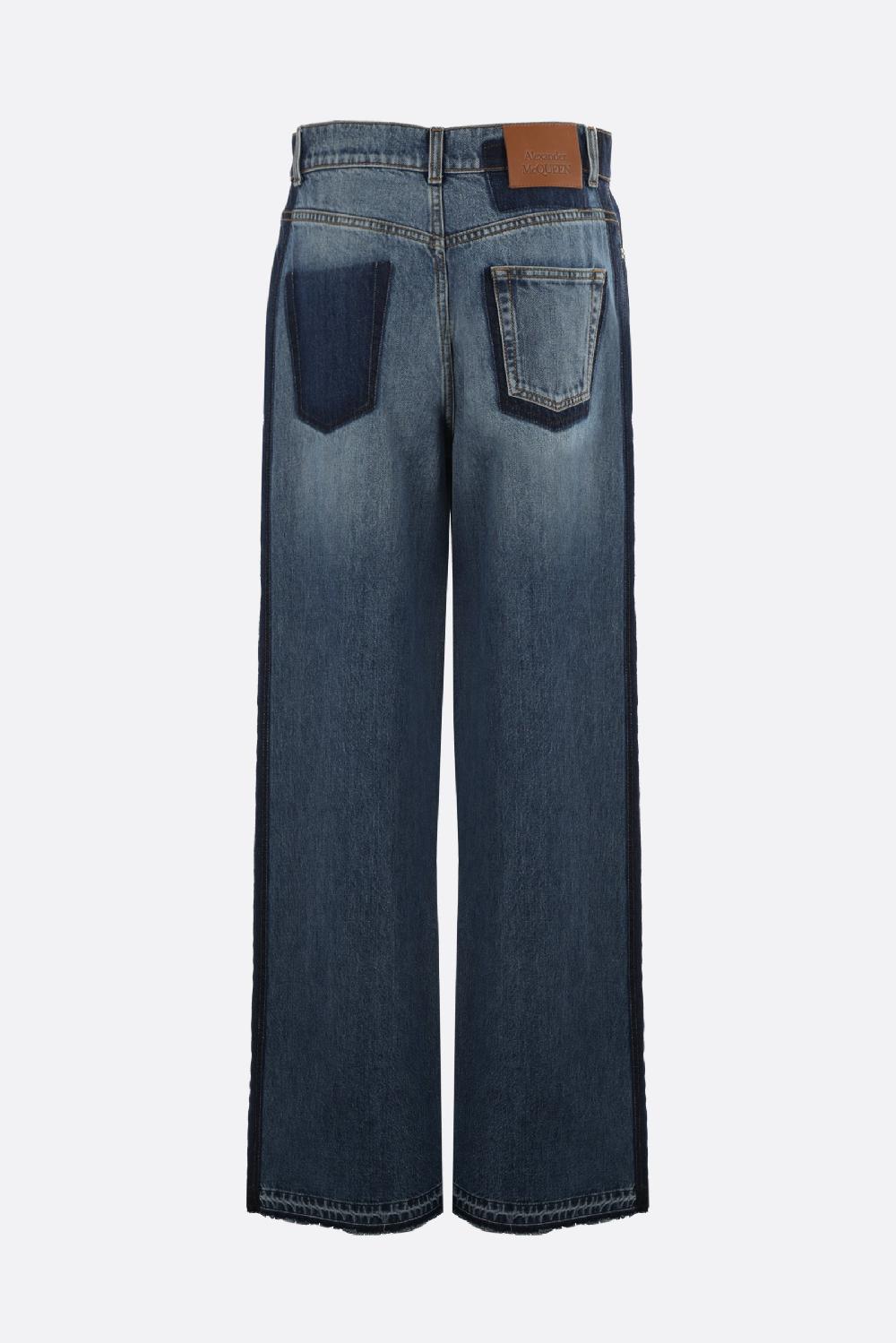 ALEXANDER McQUEEN jeans a gamba larga in denim Vendite stagionali