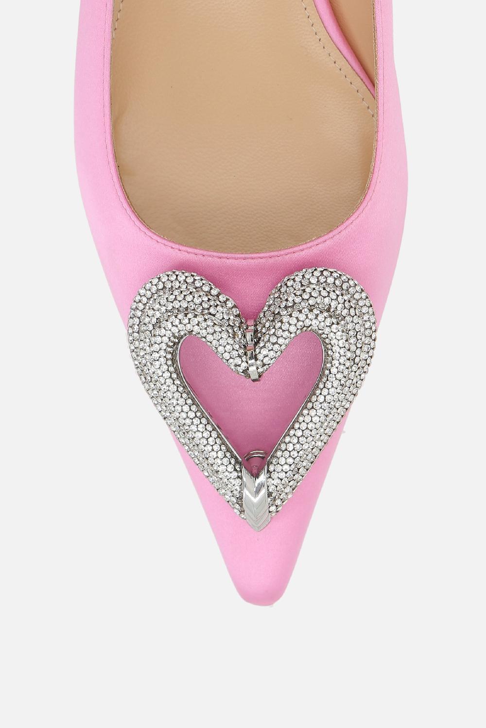 MACH & MACH ballerina Triple Heart in raso Discount Store per i nuovi prodotti