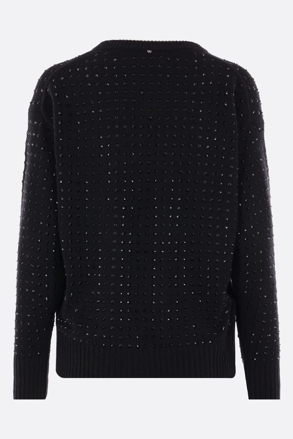 SPORTMAX pullover Uta in misto lana con strass Black Friday Prezzi