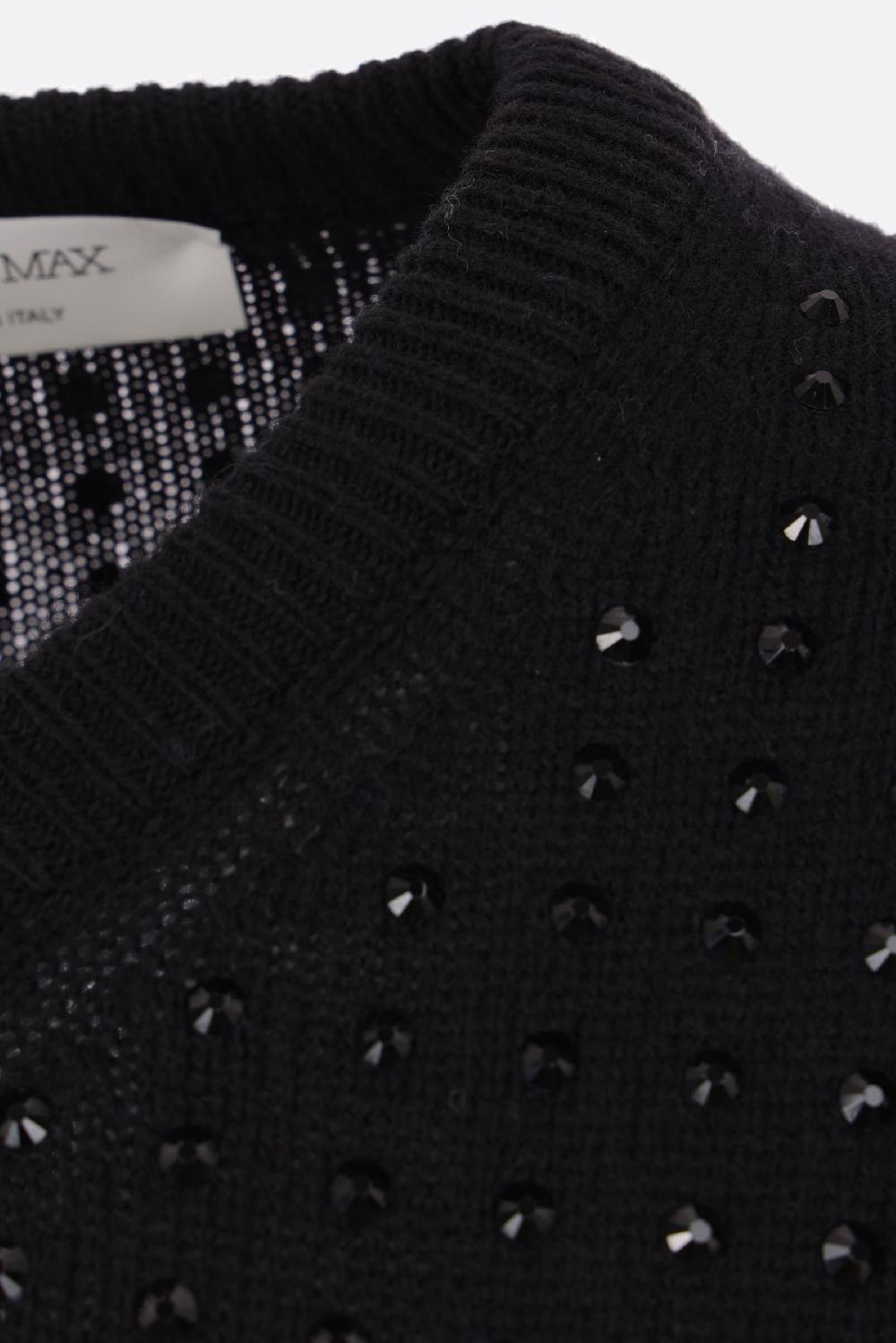 SPORTMAX pullover Uta in misto lana con strass Black Friday Prezzi