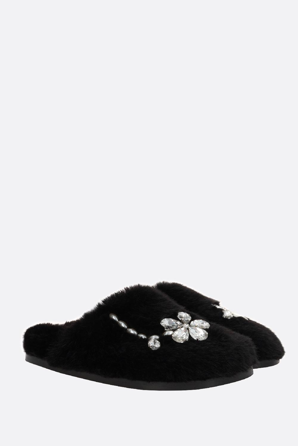 SIMONE ROCHA mule flat in eco pelliccia In Linea