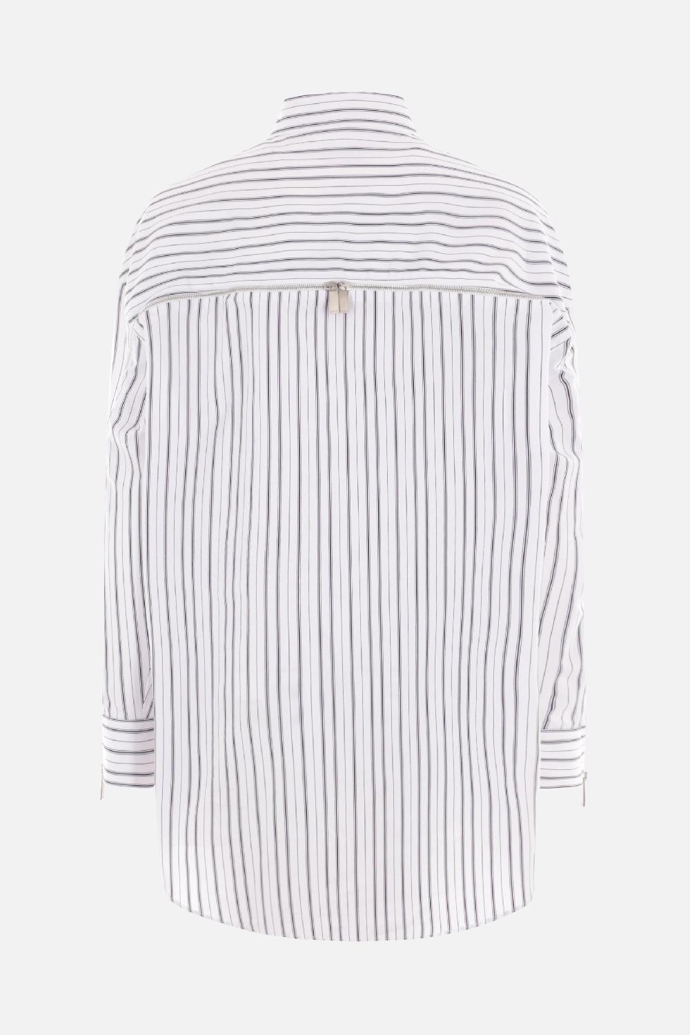 OFF WHITE camicia oversize in popeline a righe con zip Pezzi Unici