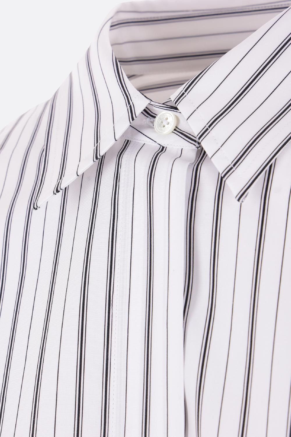 OFF WHITE camicia oversize in popeline a righe con zip Pezzi Unici