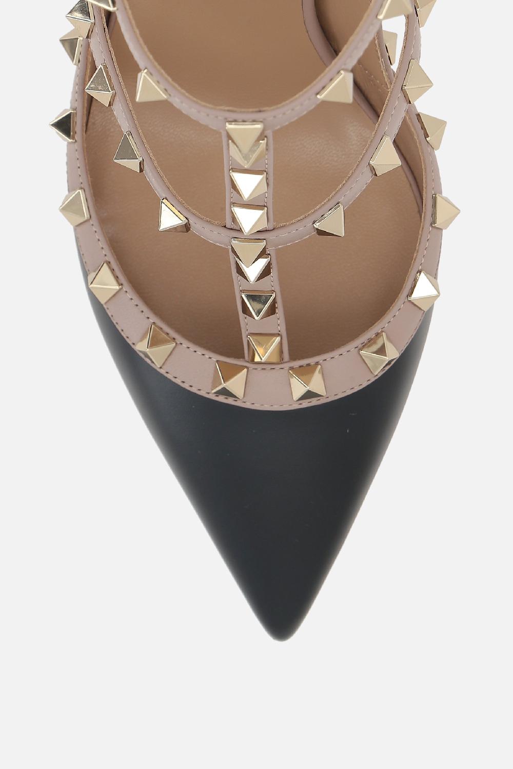 VALENTINO GARAVANI slingback Rockstud in pelle liscia Nuovo
