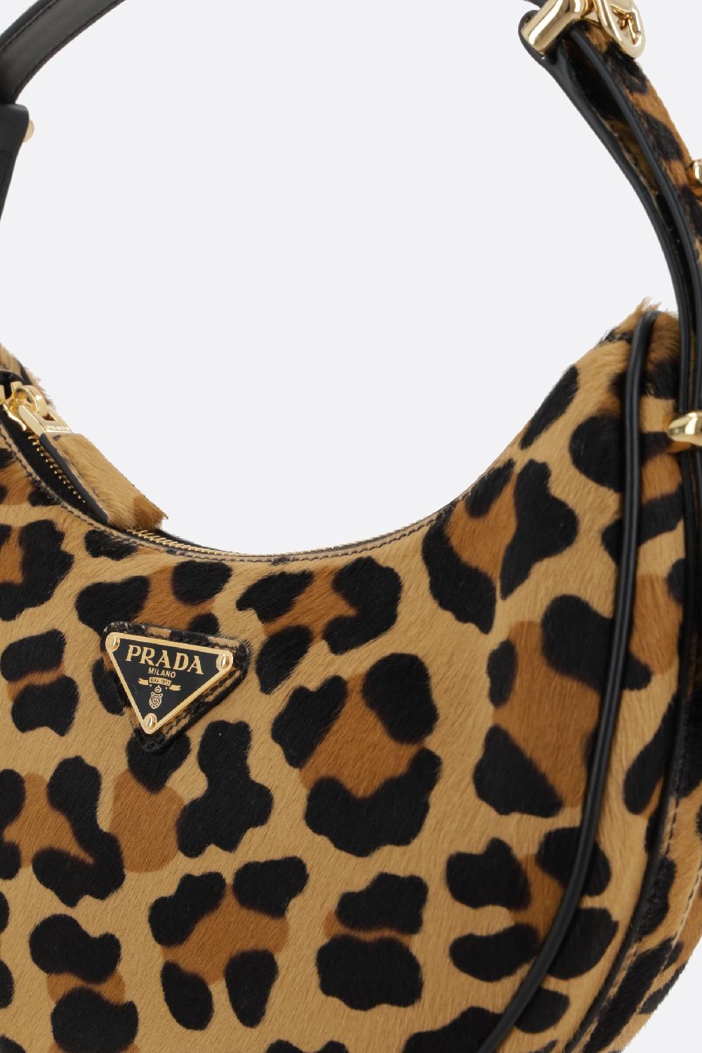 PRADA borsa a spalla Prada Arqué in cavallino stampa leopardo Fino Al -60%