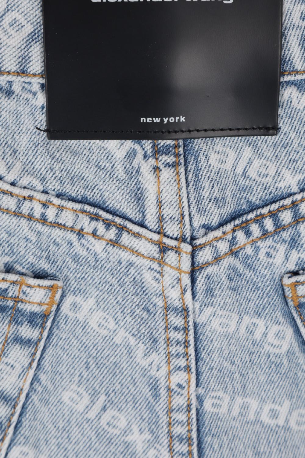 ALEXANDER WANG shorts in denim stampa logo Economico