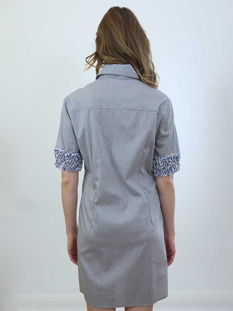 Tricot à Porter ABITO A CAMICIA MIDI BORDO MANICHE CROCHET Consegna Veloce