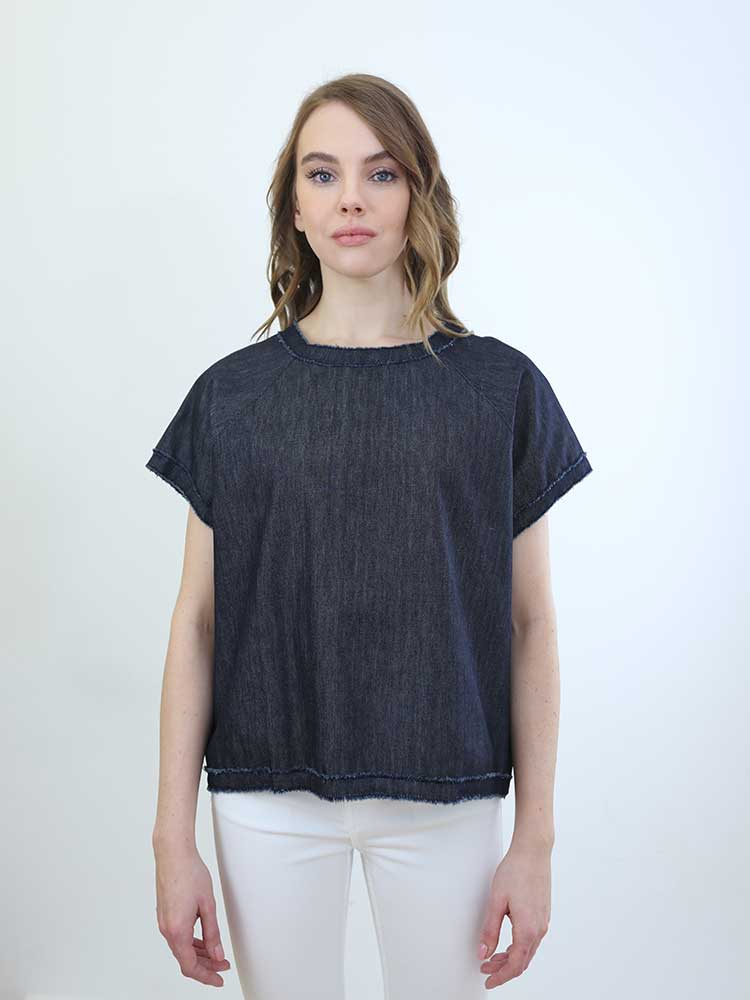 Tricot à Porter CAMICIA DENIM CON APERTURA SULLA SCHIENA 50% di sconto per tempo limitato