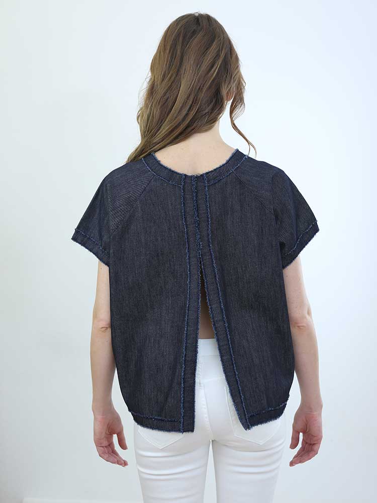 Tricot à Porter CAMICIA DENIM CON APERTURA SULLA SCHIENA 50% di sconto per tempo limitato