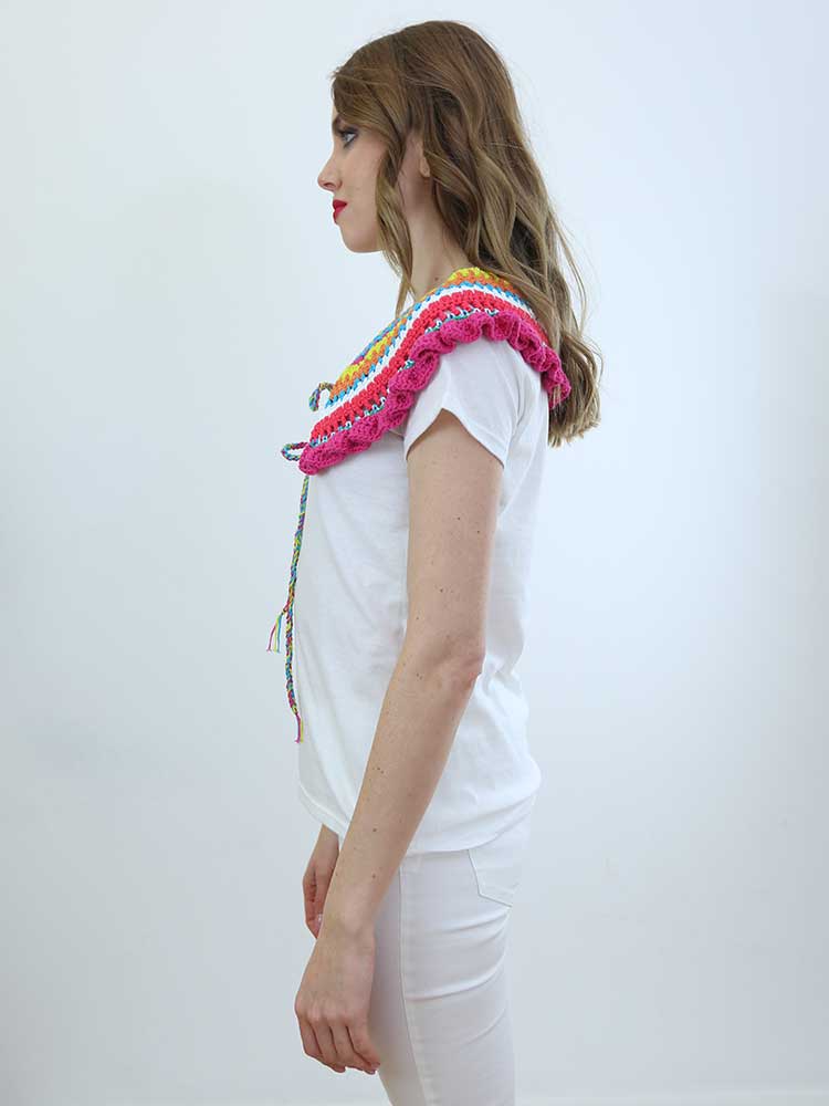 Tricot à Porter COLLO MULTICOLOR CROCHET Fino Al -60%