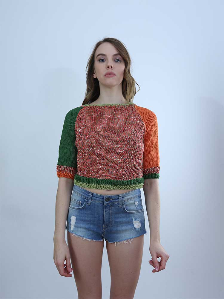 Tricot à Porter MAGLIA CROPPED MANICA 3/4 Presa