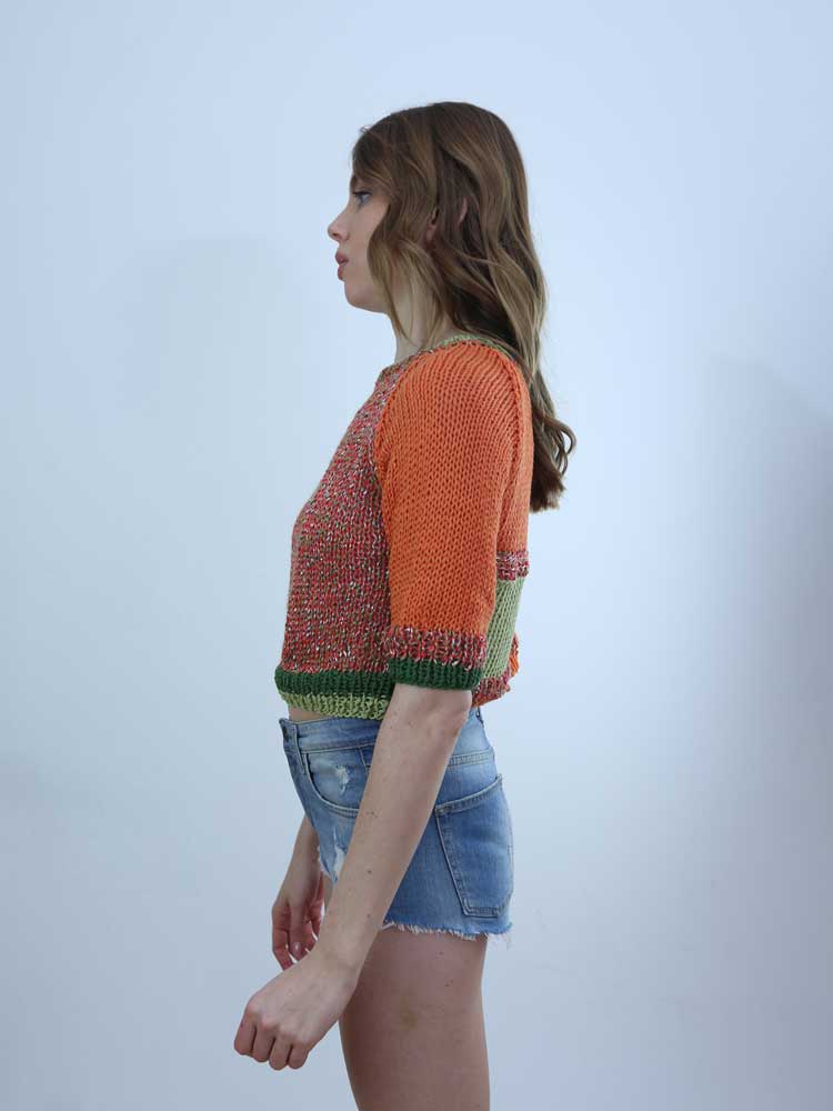 Tricot à Porter MAGLIA CROPPED MANICA 3/4 Presa