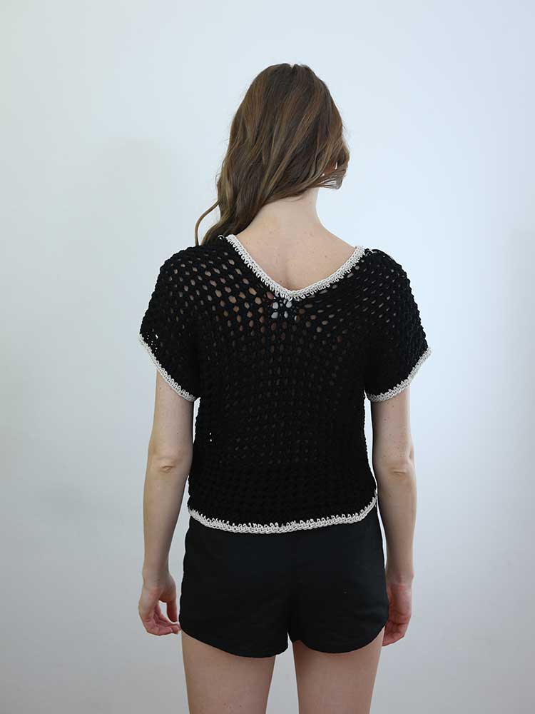 Tricot à Porter MAGLIA CUBO SENZA MANICHE SCOLLO V CON FRANGE Outlet