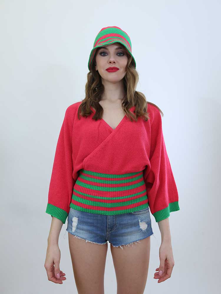 Tricot à Porter MAGLIA PIPISTRELLO FASCIA ALTA IN VITA In Vendita