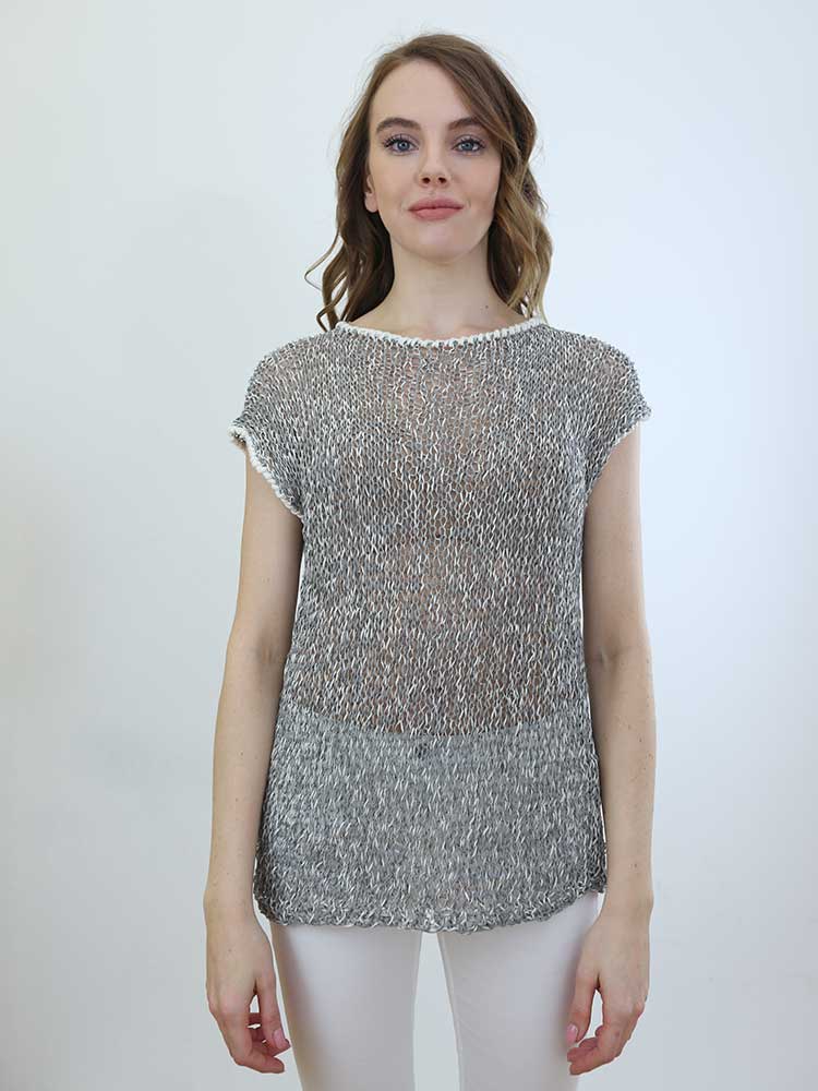 Tricot à Porter MAGLIA SENZA MANICHE PROFILI CONTRASTO Offerte