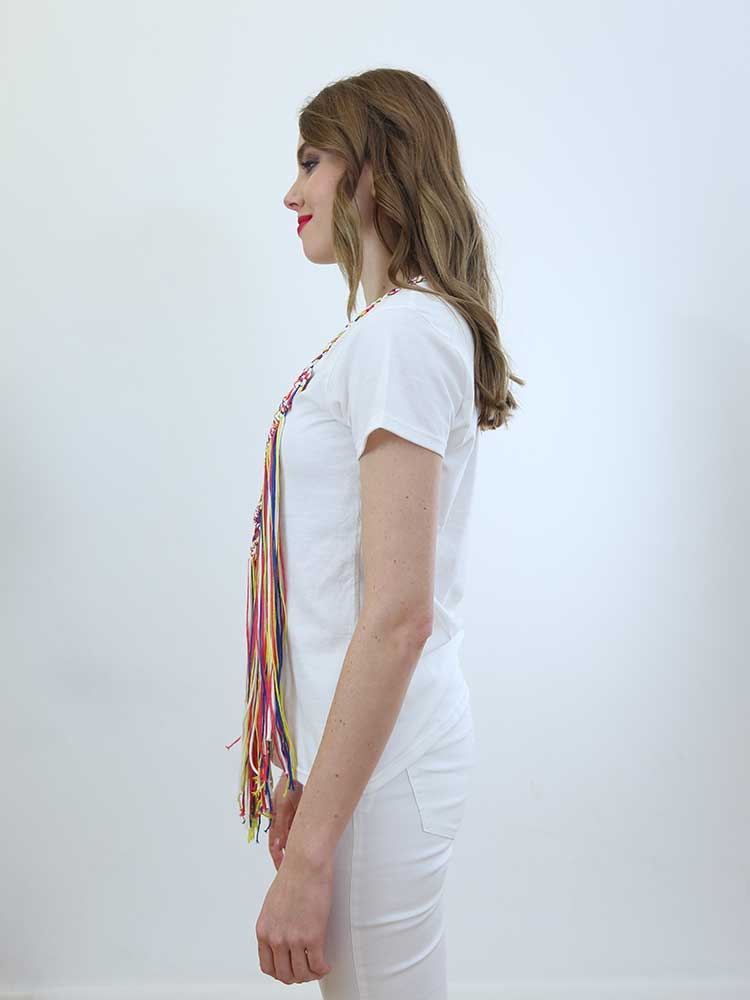 Tricot à Porter T-SHIRT APPLICAZIONE CROCHET E FRANGIA I Più Venduti
