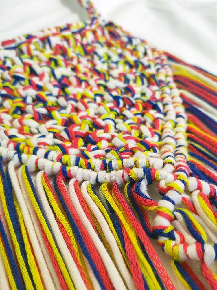 Tricot à Porter T-SHIRT APPLICAZIONE CROCHET E FRANGIA I Più Venduti