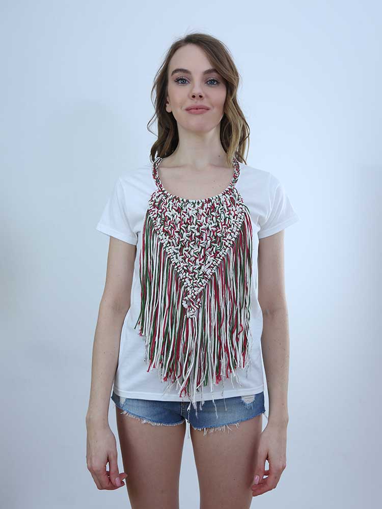 Tricot à Porter T-SHIRT CON APPLICAZIONE CROCHET Negozio