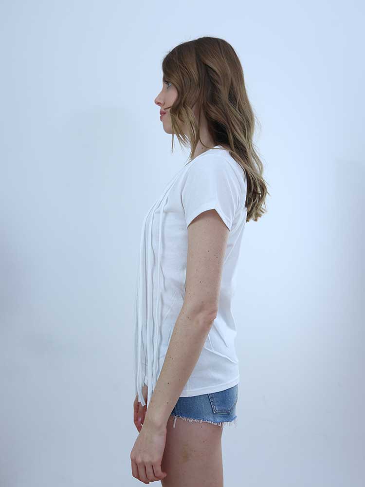 Tricot à Porter T-SHIRT CON FRANGE IN JERSEY In Saldo