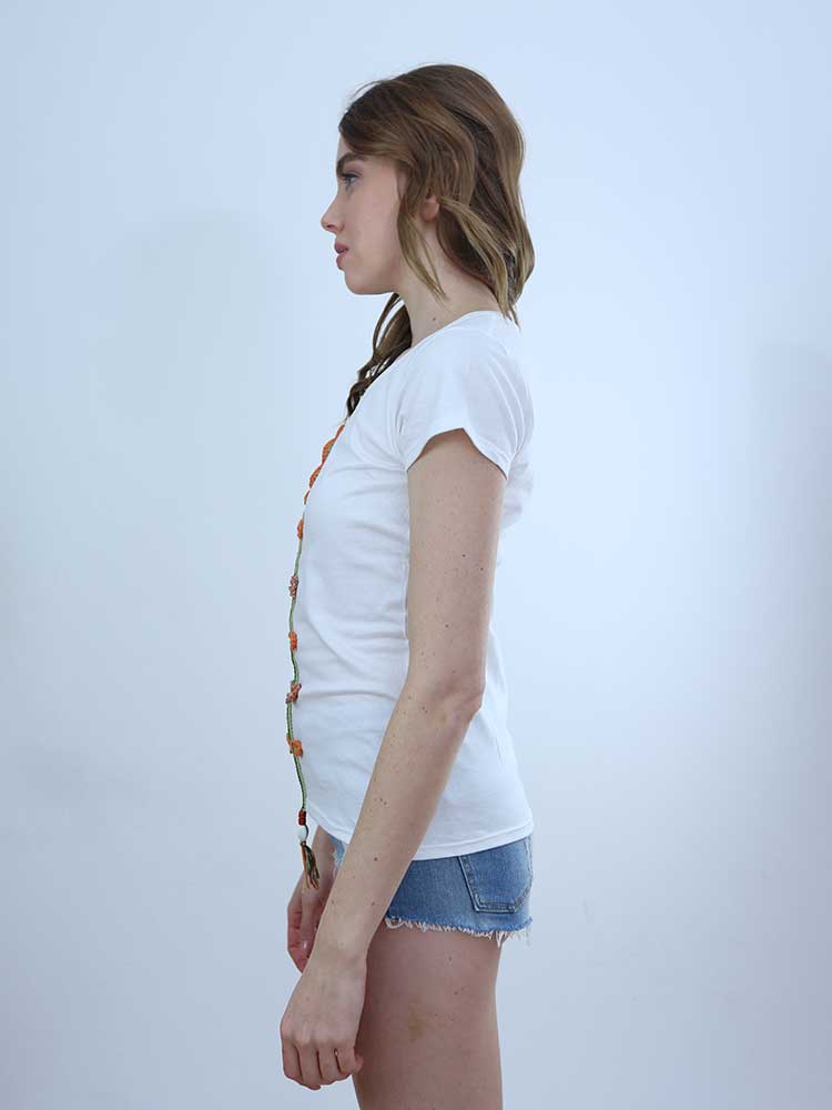 Tricot à Porter T-SHIRT SCOLLO AMPIO RICAMO UNCINETTO Nuova