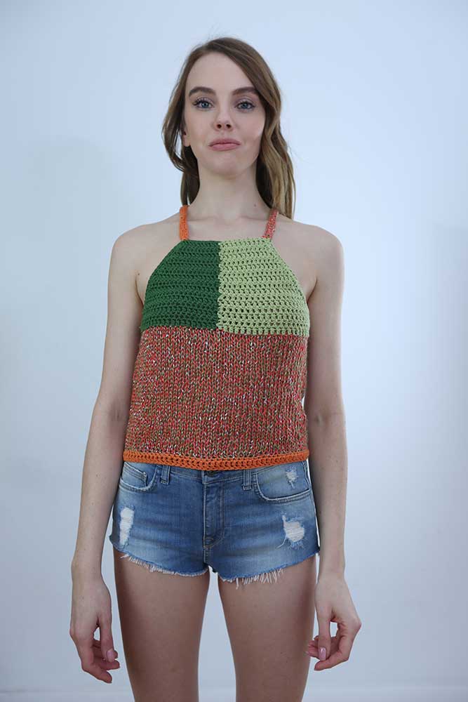 Tricot à Porter TOP CROPPED SPALLINE INCROCIATE Italia