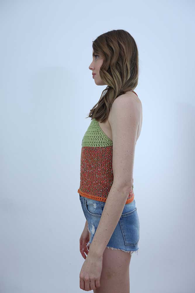 Tricot à Porter TOP CROPPED SPALLINE INCROCIATE Italia