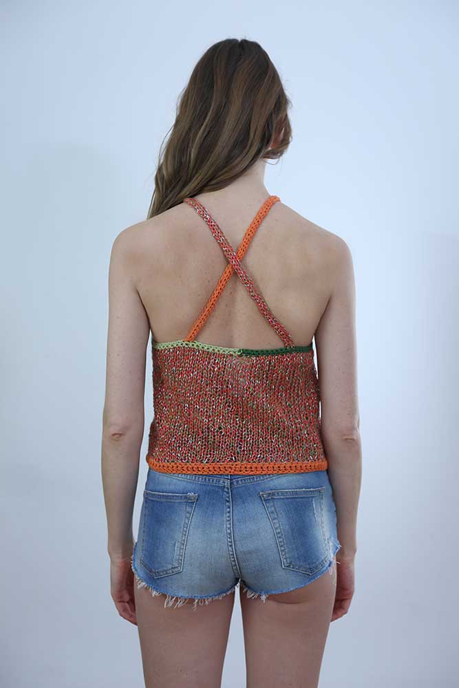 Tricot à Porter TOP CROPPED SPALLINE INCROCIATE Italia