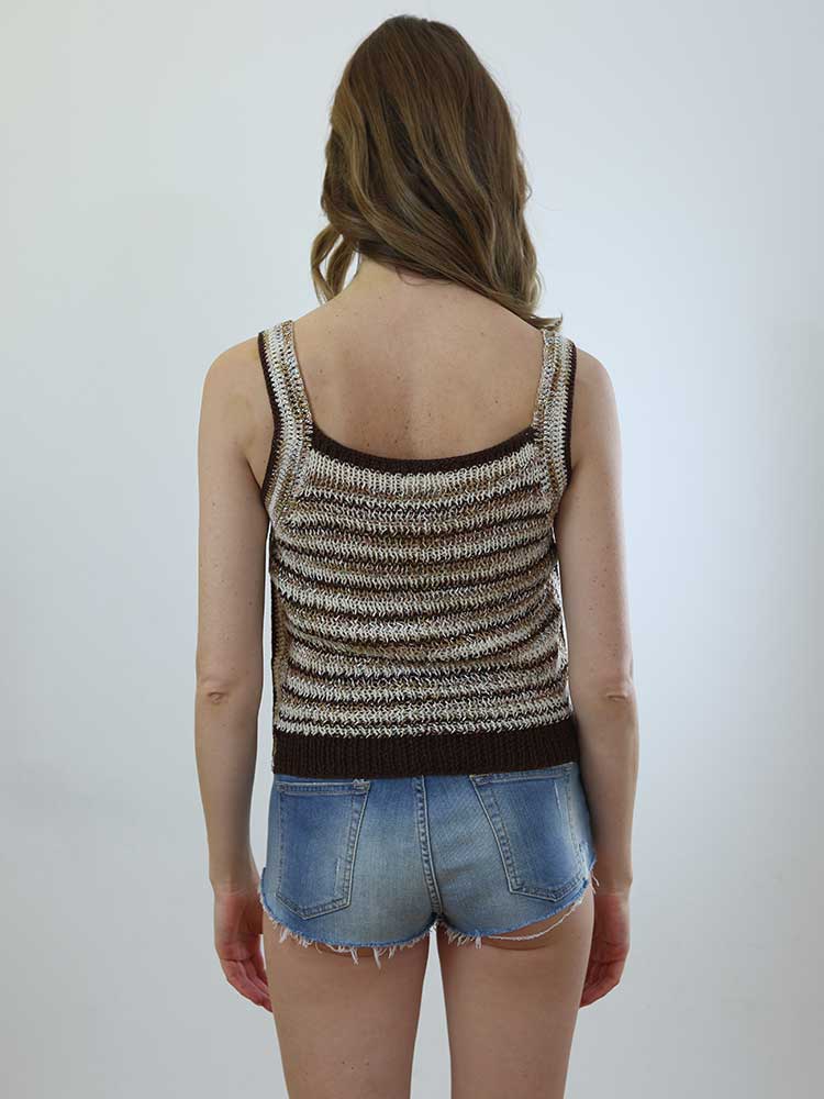 Tricot à Porter TOP RIGHE CROCHET Qualità