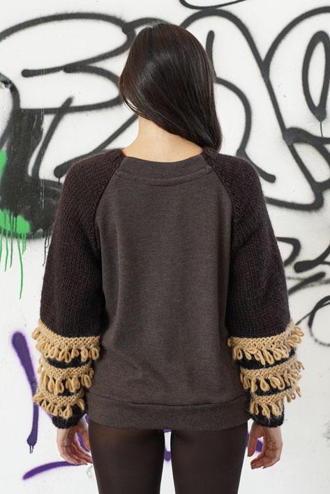 Tricot à Porter Sweater sleeves fringe I Più Venduti