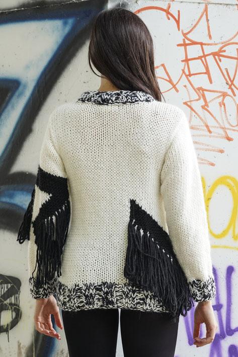 Tricot à Porter Melange border fringe Italia