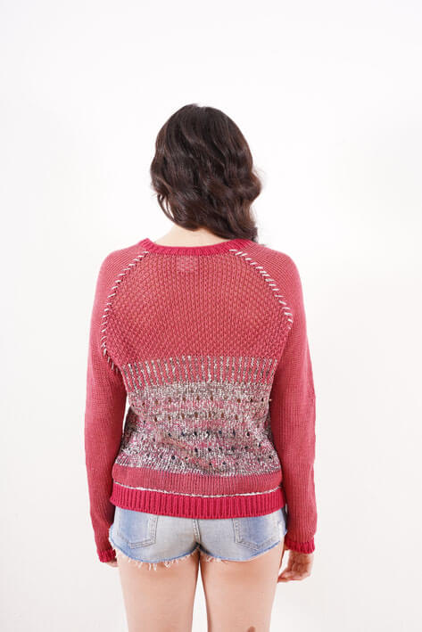 Tricot à Porter Stripe lurex Vendita Calda