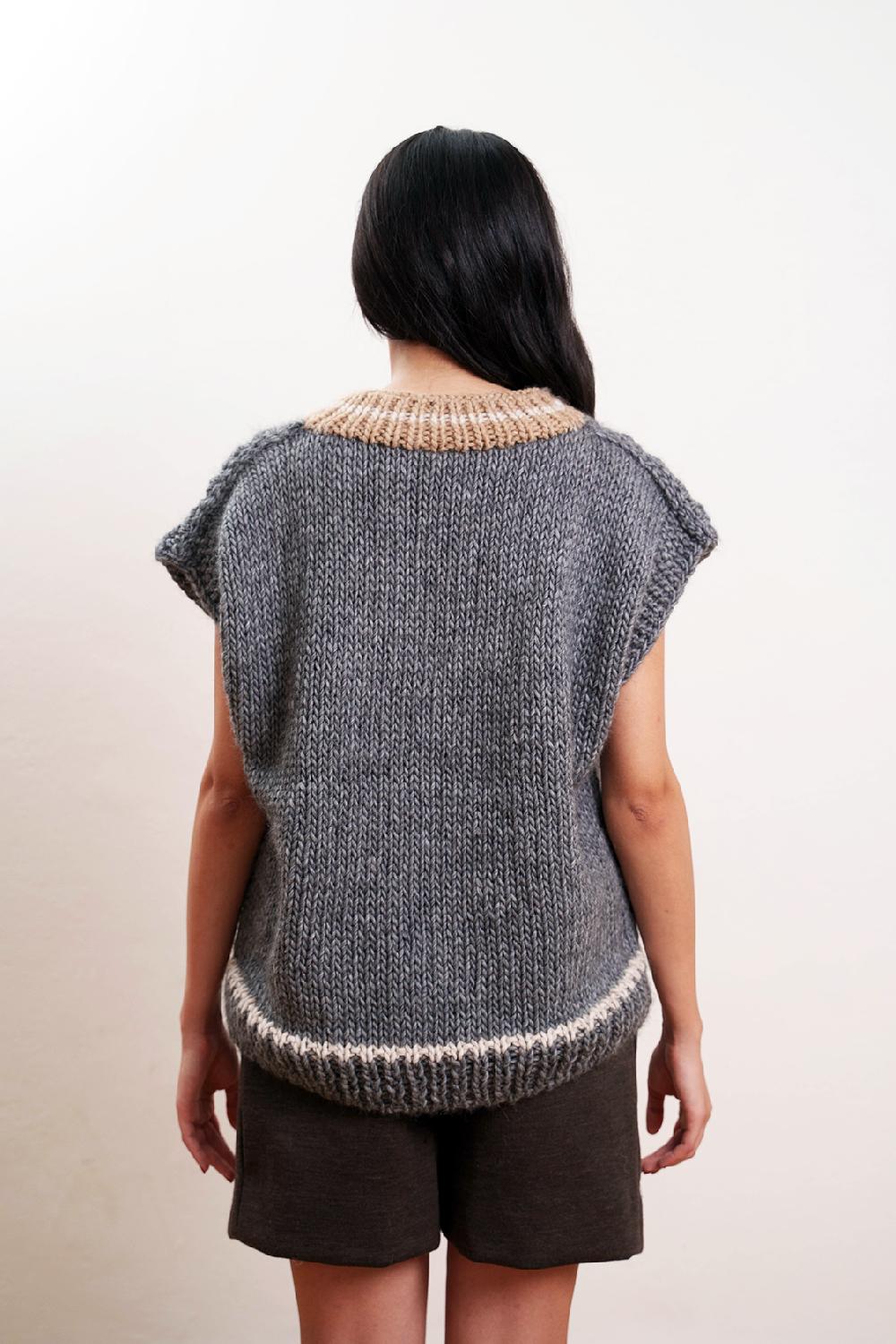 Tricot à Porter Gilet over traforato orli a coste Consegna Veloce