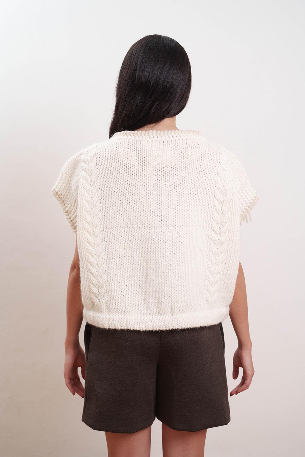 Tricot à Porter Maglia Cubetto con coulisse e frange laterali Novità